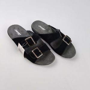 Jsport by‎ jambu faux suade slides sandals  Womens new without box